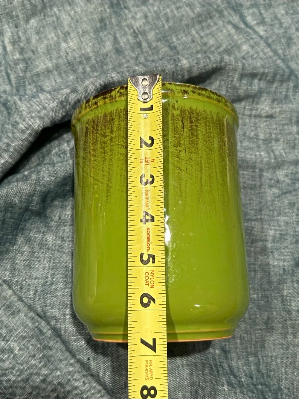 Green Ceramic Planter Pot, kitchen utensils holder- De Silva Made in Italy